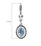 aquamarine blue sapphire and zircon earrings in rhodium over sterling silver shown for size comparison
