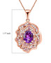 amethyst pink sapphire and zircon flower pendant necklace in 18k rose gold over sterling silver shown for size comparison