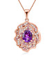 amethyst pink sapphire and zircon flower pendant necklace in 18k rose gold over sterling silver