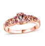 morganite and pink sapphire ring in 18k rose gold over sterling silver