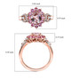 morganite pink sapphire and zircon ring in 18k rose gold over sterling silver shown for size comparison