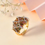 multi tourmaline cluster ring in rhodium and 18k yellow gold over sterling silver shown in a lifestyle photo