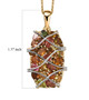 multi tourmaline cluster pendant necklace in rhodium and 18k yellow gold over sterling silver shown for size comparison