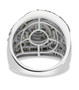 back view of multi color diamond cluster ring in rhodium over sterling silver