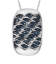 blue diamond cluster pendant necklace in rhodium over sterling silver