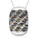 multi color diamond cluster pendant necklace in rhodium over sterling silver