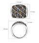 multi color diamond cluster band ring in rhodium over sterling silver shown for size comparison