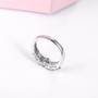 blue sapphire stacking band ring in rhodium over sterling silver