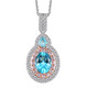 blue apatite pink sapphire and zircon pendant necklace in 18k rose gold and rhodium over sterling silver