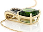 chrome diopside and white zircon pendant necklace in 10k yellow gold side