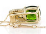 chrome diopside and white zircon pendant necklace in 10k yellow gold back