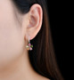 multi tourmaline and white zircon dangle earrings in rhodium over sterling silver