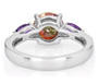 back view of mystic quartz amethyst and zircon ring in rhodium over sterling silver