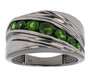 spessartine garnet gents ring in black rhodium over sterling silver