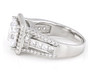 side view of white cubic zirconia ring in rhodium over sterling silver