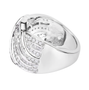 angled view of diamond wavy cluster ring in solid 14k white gold