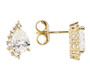 lab white sapphire stud earrings in 18k yellow gold over sterling silver