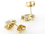 back view of lab white sapphire stud earrings in 18k yellow gold over sterling silver