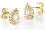 front view of lab white sapphire stud earrings in 18k yellow gold over sterling silver