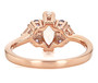 back view of rainbow moonstone tanzanite and lab white sapphire ring in 18k rose gold over sterling silver