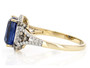 side view of kyanite brown and white diamond ring in 14k yellow gold