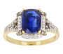 kyanite brown and white diamond ring in 14k yellow gold