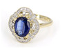 angled view of kyanite and diamond ring 14k yellow gold