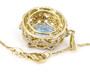 back view of aquamarine and diamond pendant necklace in 14k yellow gold