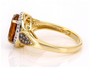 side view of madeira citrine brown diamond and white zircon ring in 18k yellow gold over sterling silver
