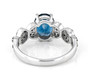 back view of london blue topaz blue and white diamond ring in rhodium over sterling silver