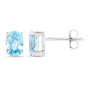 Blue-zircon-oval-sterling-silver-stud-earrings-side-GGE938