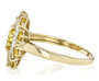 side view of yellow sapphire and zircon cluster ring in 10k yellow gold