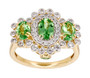 tsavorite and diamond ring in 14k yellow gold