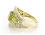 peridot and diamond 14k yellow gold ring side