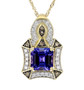 tanzanite brown and white diamond pendant necklace in 14k yellow gold