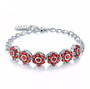 garnet bracelet in rhodium over sterling silver