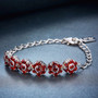 garnet bracelet in rhodium over sterling silver