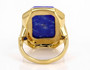 back view of lapis lazuli ring in 18k yellow gold over sterling silver