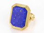 front view of lapis lazuli ring in 18k yellow gold over sterling silver