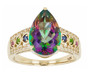 mystic topaz multi gem ring in 10k yellow gold front