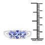 tanzanite and white topaz three piece jewelry set in rhodium over sterling silver shown for size comparison