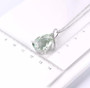 prasiolite and white zircon pendant necklace in rhodium over sterling silver