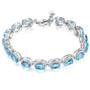 garnet and white zircon halo adjustable bracelet in rhodium over sterling silver