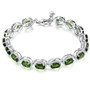 garnet and white zircon halo adjustable bracelet in rhodium over sterling silver