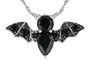bat black spinel pendant and brooch in rhodium over sterling silver