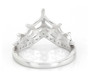 back view of spider web lab white sapphire chevron stackable ring in rhodium over sterling silver