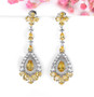 citrine and white zircon fancy dangle earrings in rhodium over sterling silver live