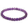 round natural amethyst beaded stretch bracelet 6 8 or 10mm
