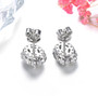 back view of oval ethiopian opal and white zircon halo stud earrings in rhodium over sterling silver