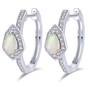 pear blue topaz and white zircon halo hoop earrings in rhodium over sterling silver